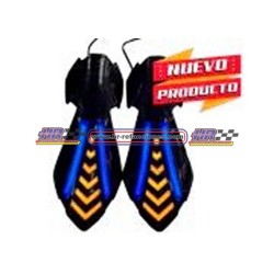 MOTOCICLETAS  PROTECTOR DE PUÑO CON LUZ COLORES JGO