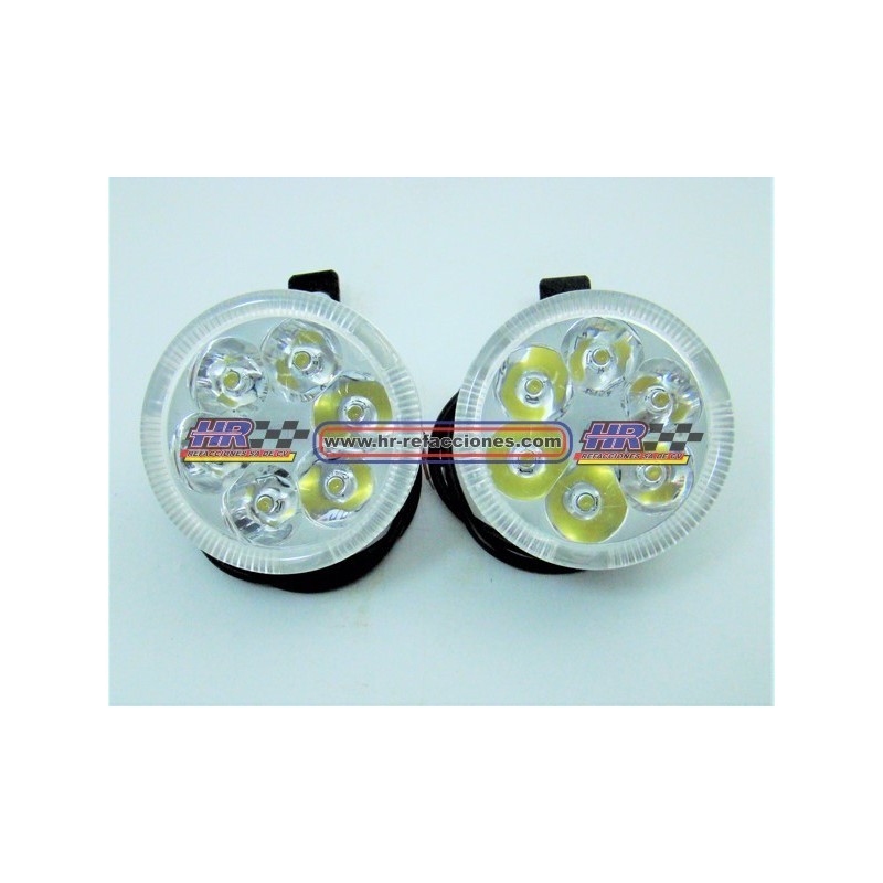 MOTOCICLETAS  FARO AUXILIAR 57 MM LUZ FIJA Y ESTROBO MULTICOLOR JUEGO 2 PZAS 55MM