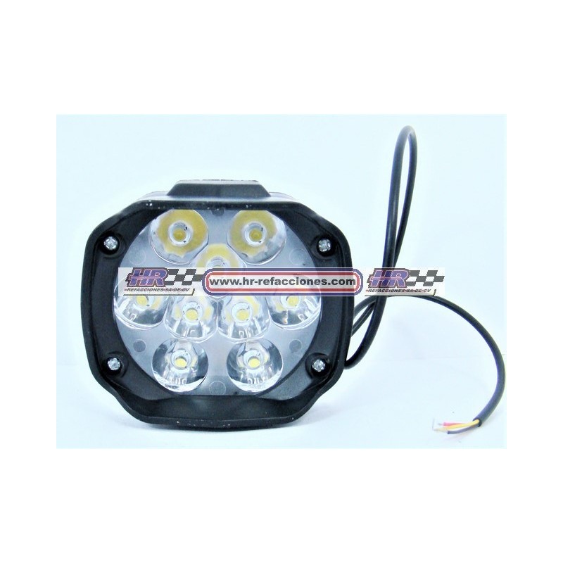 MOTOCICLETAS  FARO AUXILIAR LED 9 LED CON ESTROBO (( PIEZA )) 12V