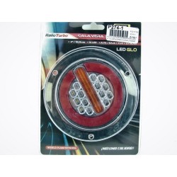 ACC LUZ  PLAFON REDONDO LED 4  14 LEDS DIRECCIONAL AMBAR AL ACENTRO SECUENCIAL CONTORNO GEL ROJO