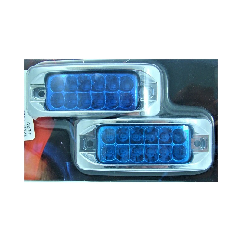 ACC LUZ  PLAFON LATERAL 12 LED AZUL CON ESTROBO JUEGO