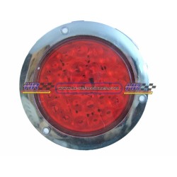 ACC LUZ  PLAFON REDONDO LED ATORNILLABLE ROJO 24 LEDS CROMADO CON 4 FUNCIONES 4  CROMADO 12/24V