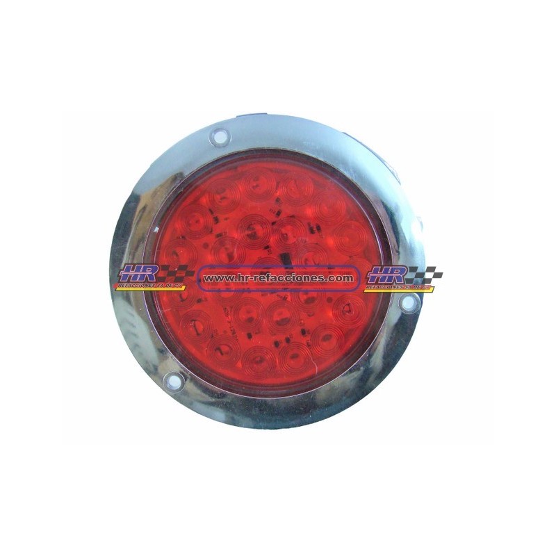 ACC LUZ  PLAFON REDONDO LED ATORNILLABLE ROJO 24 LEDS CROMADO CON 4 FUNCIONES 4  CROMADO 12/24V