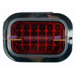 ACC LUZ  PLAFON RECTANGULAR 24 LED CON CONTORO GEL 12/24V FIJO Y ESTROBO CONTRONO CROMADO ROJO