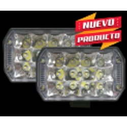 ACC FARO  FARO LEDS RECTANGULAR 24 LED  CARCAZA REFORZADA   FIJO + ESTROBO 12/80 V (( JUEGO )) FALM8