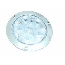 ACC LUZ  PLAFON REDONDO LED ATORNILLABLE BLANCO  6 LED CUARTO Y STOP 12-24V CON ESTROBO CONTORNO NE