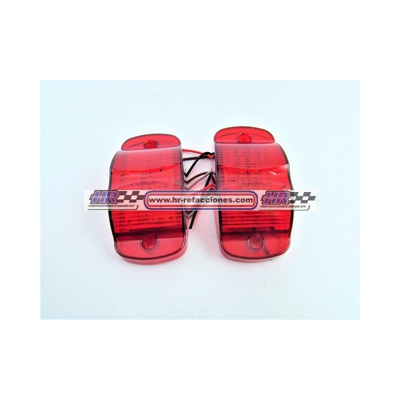 ACC LUZ  PLAFON DOBLE OPTICA ROJO (( JUEGO )) 2 PIEZAS 16 LEDS