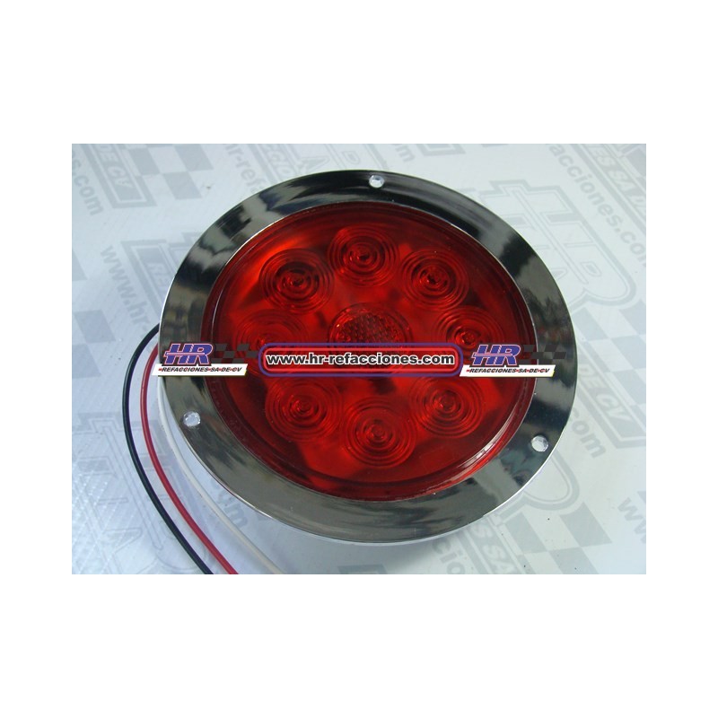 ACC LUZ  PLAFON REDONDO LED ATORNILLABLE ROJO  13 LEDS CROMADO CON LUPAS FUNCIONES 4