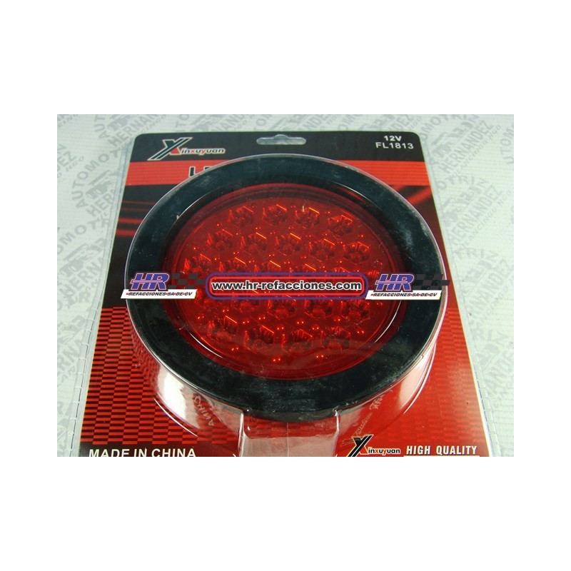 ACC LUZ  PLAFON REDONDO LED EMBUTIR ROJO NEGRO 24 LEDS