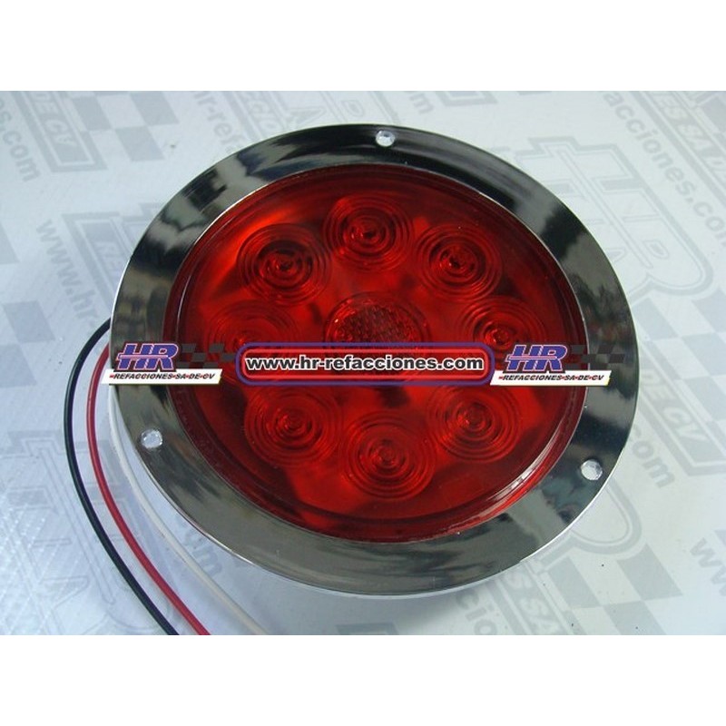 ACC LUZ  PLAFON REDONDO LED ATORNILLABLE ROJO  13 LEDS CROMADO CON LUPAS FUNCIONES 4