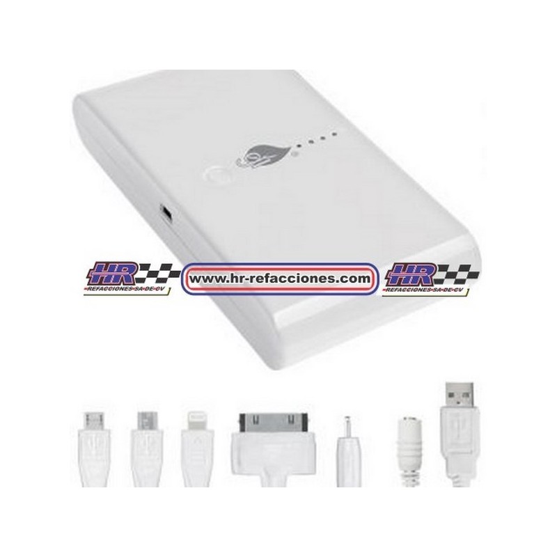 ACC PORTACEL  CARGADOR POWER BANK 12000 MA CON 5 CONECTORES 2 PUERTOS USB 3 1 AMP