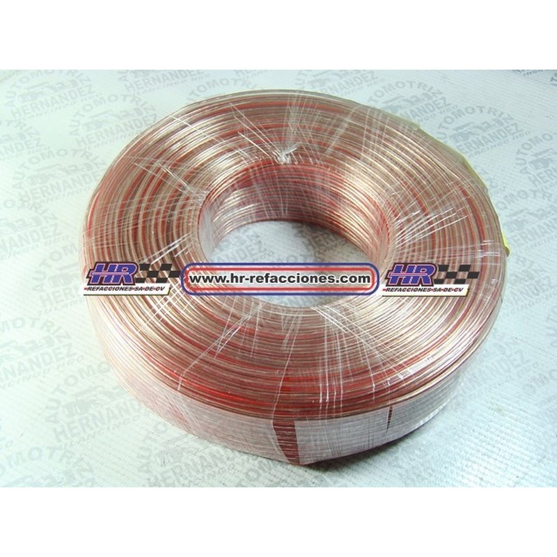 CABLE PLASTICO  BOCINAS METRO CALIBRE 22 TRANPARENTE