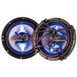 ACC BOCINA AUDIO  6 1/2 SOUNDSTREAM Bocina 6 5” Cono Plata con Barniz de Alta densidad Y LED azul, Canasta d