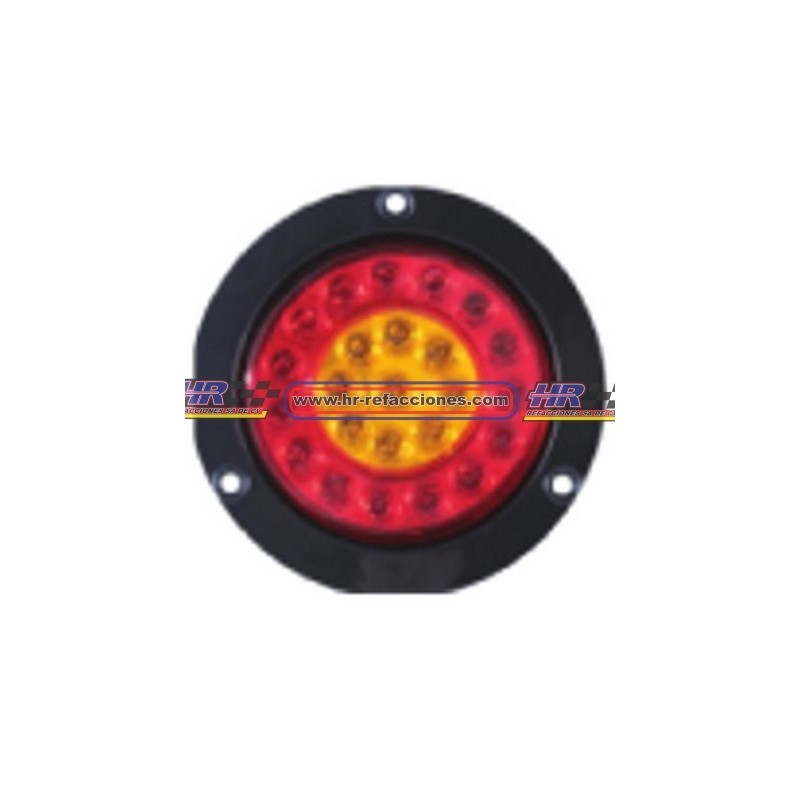 ACC LUZ  PLAFON REDONDO LED ATORNILLABLE ROJO 24 LED CON FUNCIONES FLOR CONTORNO NEGRO