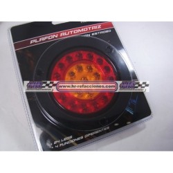 ACC LUZ  PLAFON REDONDO LED ATORNILLABLE ROJO 24 LED CON FUNCIONES FLOR CONTORNO NEGRO