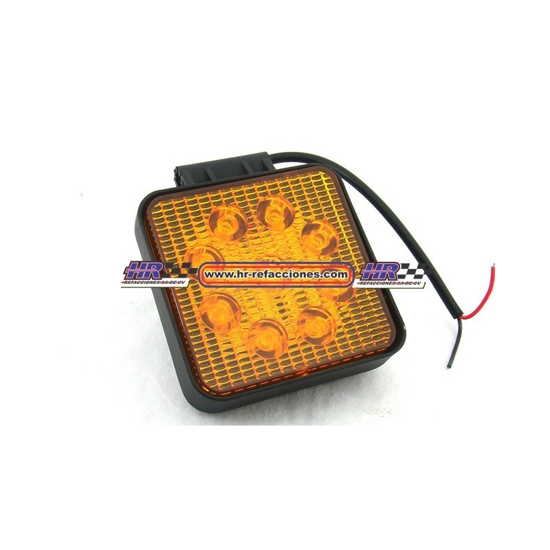 ACC FARO  FARO LEDS CUADRADO HIPERLED  9 LED (( JUEGO )) 27W  AMBAR CON ALTA BAJA Y ESTROBO