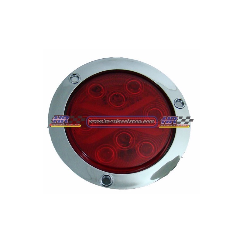 ACC LUZ  PLAFON REDONDO LED ATORNILLABLE ROJO  8 LEDS CROMADO CON LED FUNCIONES 4