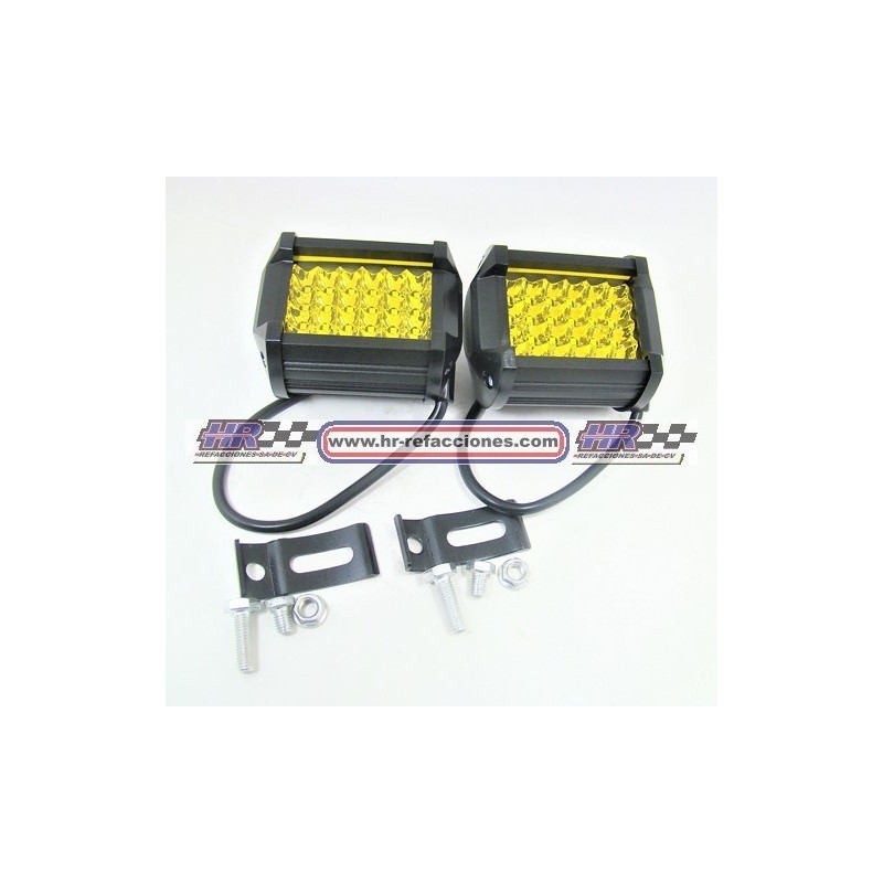 ACC FARO  FARO LEDS RECTANGULAR HIPERLED 24 LED ALTA BAJA Y ESTROBO AMBAR (( JUEGO ))