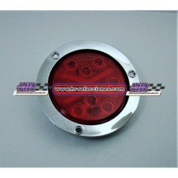 ACC LUZ  PLAFON REDONDO LED ATORNILLABLE ROJO  8 LEDS CROMADO CON LED FUNCIONES 4