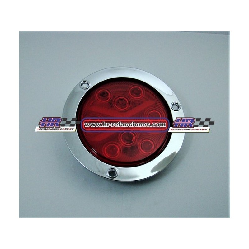 ACC LUZ  PLAFON REDONDO LED ATORNILLABLE ROJO  8 LEDS CROMADO CON LED FUNCIONES 4