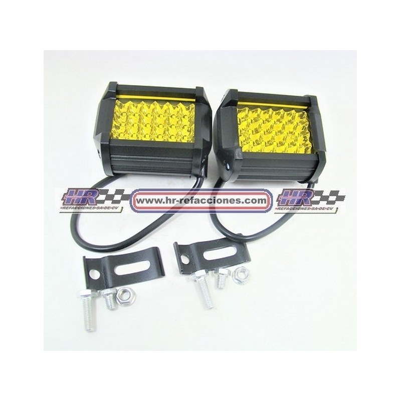 ACC FARO  FARO LEDS RECTANGULAR HIPERLED 24 LED ALTA BAJA Y ESTROBO AMBAR (( JUEGO ))