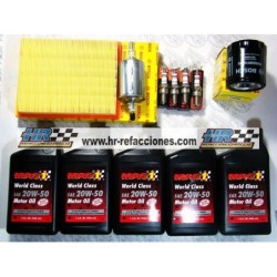 QUIMICOS  KIT AFINACION NISSAN TSURU III ( FILTRO ACEITE AIRE Y GAS BUJIAS BOSCH ) Y 5 LTS ACEITE 20