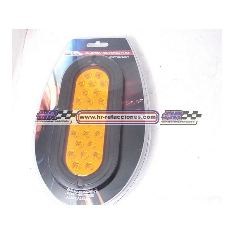 ACC LUZ  PLAFON OVALADO LED ATORNILLABLE 26 LED 12V CON ESTROBO AMBAR