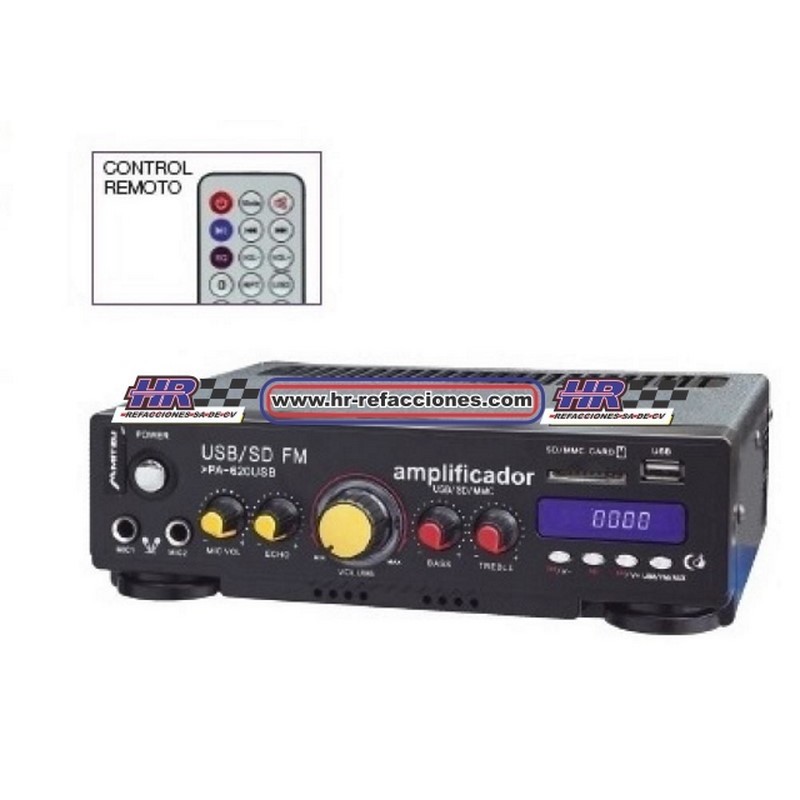 ACC AMPLIFICADOR  AMPLIFICADOR PARA PERIFONEO USB SD FM 110V 12V 180W PMP