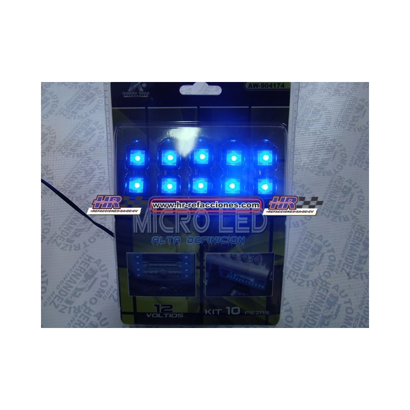 ACC LUZ LED  LUZ LED MICRO LED CON 10 LEDS ADHERIBLE CONECCION AL ENCENDEDOR