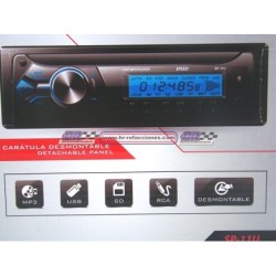 ACC AUTOESTEREO  ESTEREO SPEED AUDIO SD CARD AUX MP3 USB RCA 50 WATTS X 4 SP11U CARATULA DESMONTABLE