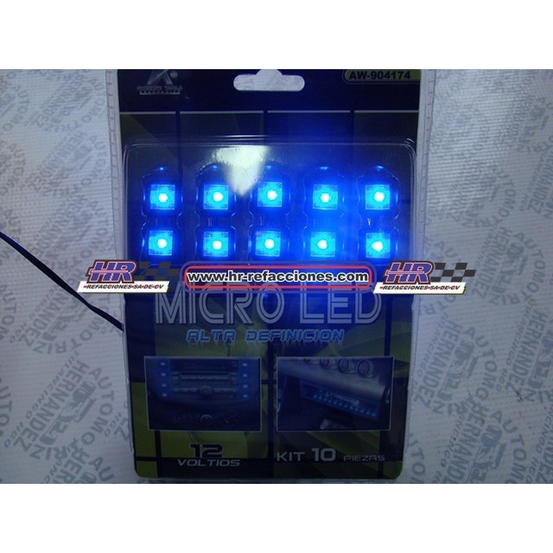 ACC LUZ LED  LUZ LED MICRO LED CON 10 LEDS ADHERIBLE CONECCION AL ENCENDEDOR