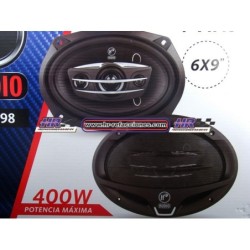 ACC BOCINA AUDIO  6 X 9 SOUNDSTREAM Bocina 6 X9 Cono Plata con Barniz de Alta densidad IMPP y LED azul  Cana