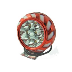 MOTOCICLETAS  FARO LED 9 LED RGB FIJO Y ESTROBO CARCAZA COLORES PIEZA