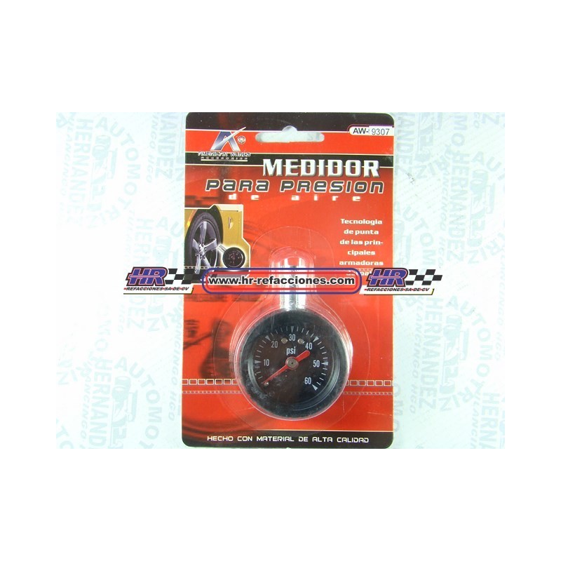 ACC MEDIDOR  CALIBRADOR AIRE RELOJ METALICO GRIS LLANTA