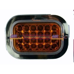 ACC LUZ  PLAFON RECTANGULAR 24 LED CON CONTORO GEL 12/24V FIJO Y ESTROBO CONTRONO CROMADO AMBAR