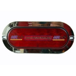 ACC LUZ  PLAFON OVALADO  6 LED ROJO CON FUNCIONES ARILLO CROMADO PIEZA