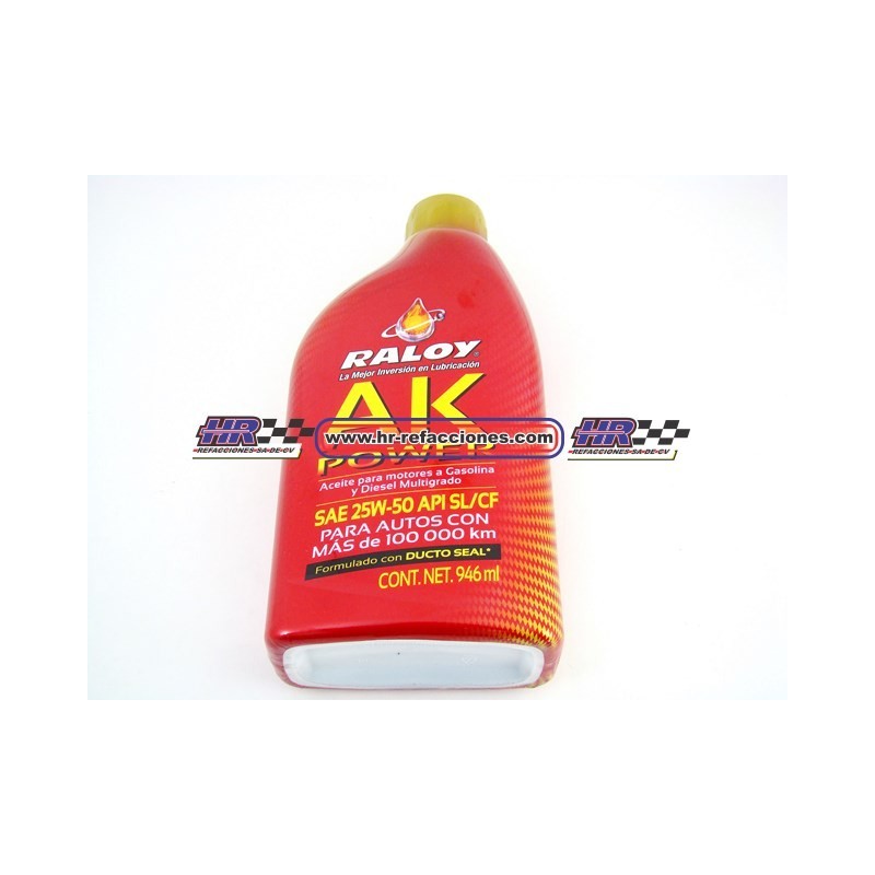 QUIMICOS ACEITE  MOTOR 946 ML RALOY 25W50 ALTO KILOMETRAJE 946ML MULTIGRADO