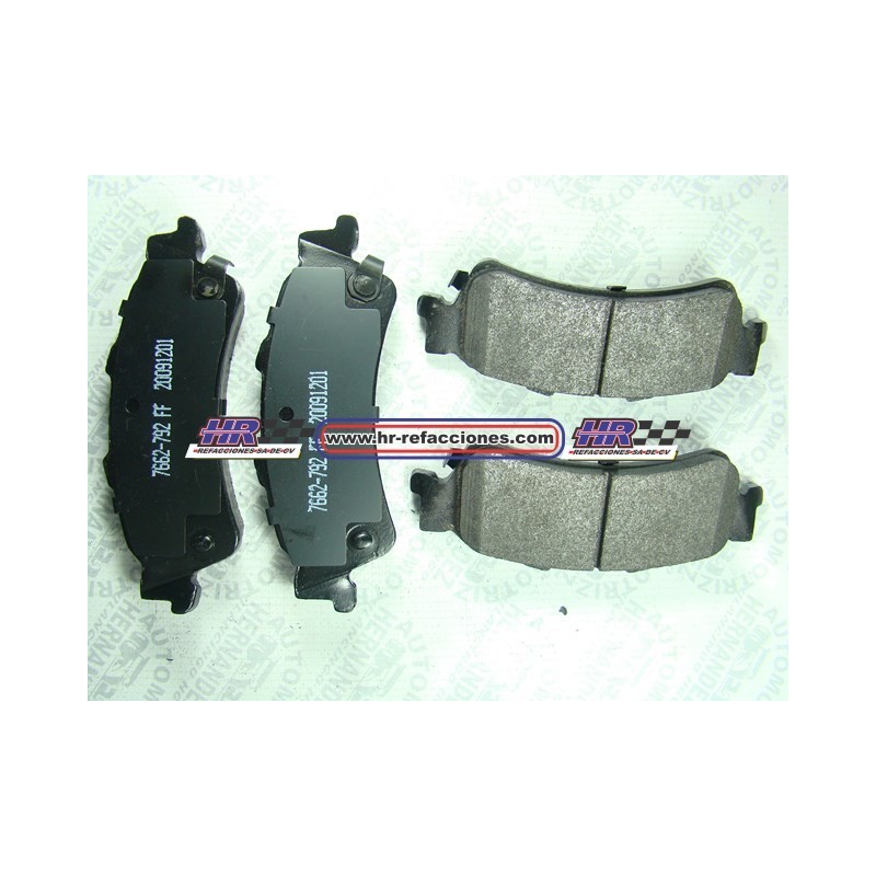 BALATAS  CHEV SILVERADO 1500 99-00 7662-792	 	 AVALANCHE 2500 02-03  (Tras )1999 	Gmc 	Sierra 1500