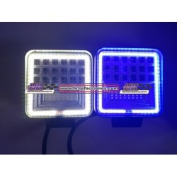 ACC FARO  FARO LEDS CUADRADO HIPERLED  8 LED 27W (( JUEGO )) C/ARILLO BLANCO Y AZUL