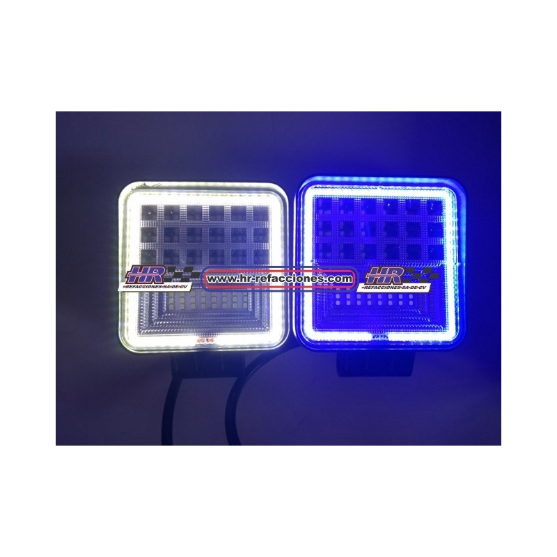 ACC FARO  FARO LEDS CUADRADO HIPERLED  8 LED 27W (( JUEGO )) C/ARILLO BLANCO Y AZUL