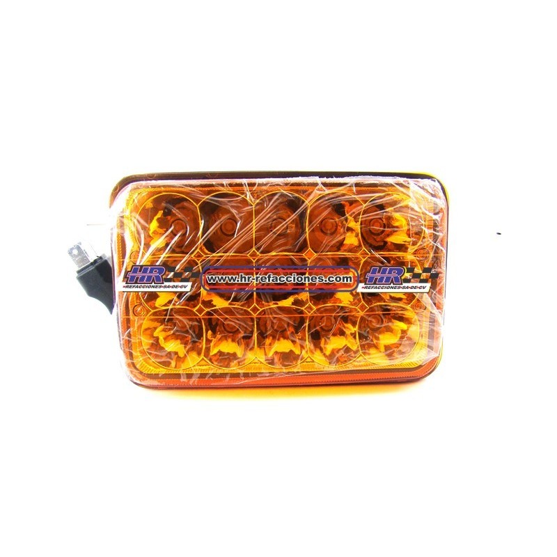 UNIDAD  4656 HIPERLED 15 LEDS ALTA Y BAJA 45W SELLADA AMBAR (( JUEGO ))