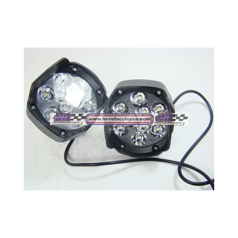 ACC FARO  FARO LEDS REDONDO HIPERLED  9 LED (( JUEGO  )) 27W CON STROBO