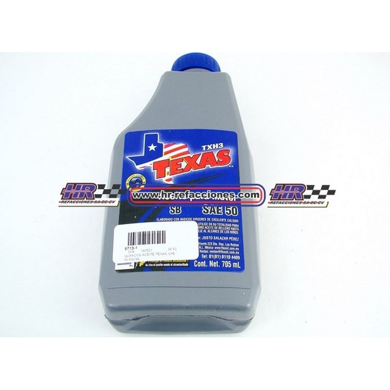 QUIMICOS ACEITE  MOTOR 600 ML TEXAS SAE 50 600 ML