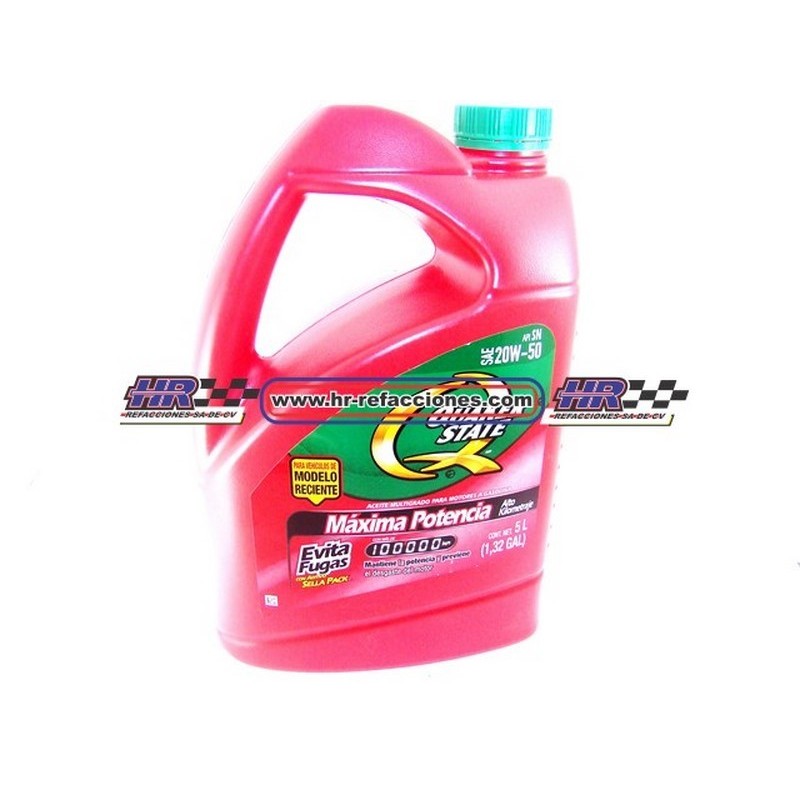 QUIMICOS ACEITE  MOTOR GALON QUAKER 20W50 MAXIMA POTENCIA GARRAFA