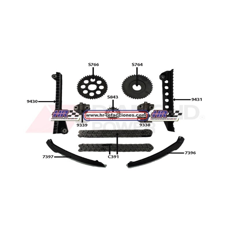 KIT DE DISTRIBUCION  FORD TRITON NAVIGATOR 5 4L 6 8L 98-EN ADELANTE V8 SHOC 16V