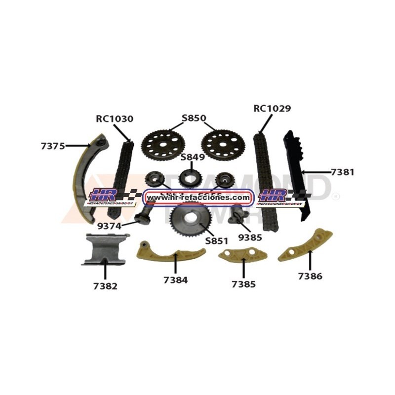 KIT DE DISTRIBUCION  CHEV ASTRA MERIVA HHR MALIBU EQUINOX 02-10 COMPLETO 2 0 2 2L 2 4L L4 ECOTEC