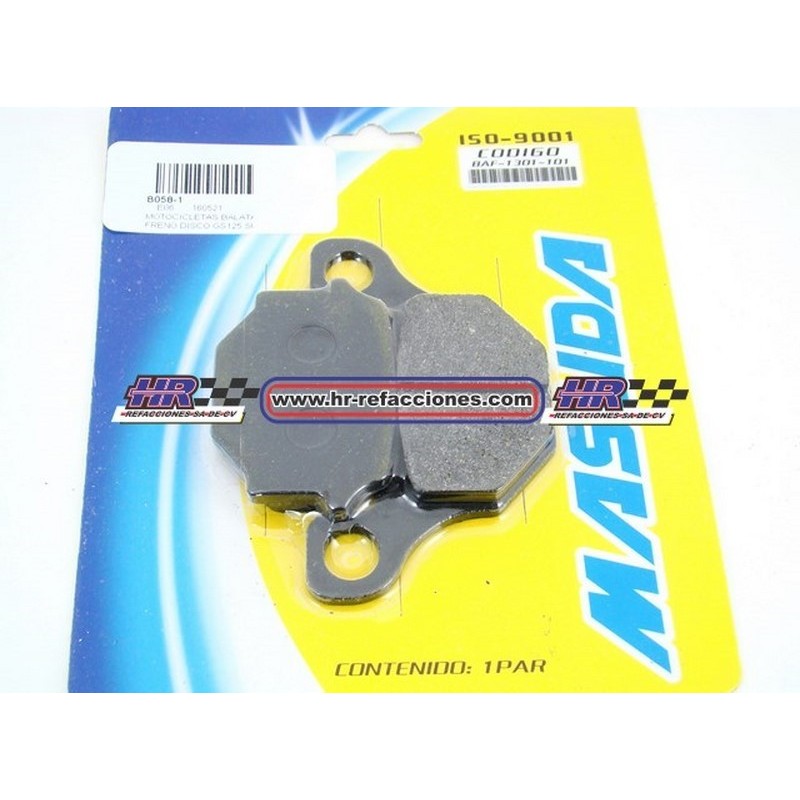 MOTOCICLETAS  BALATA FRENO DISCO GS125 SUZUKI GN125 MASUDA