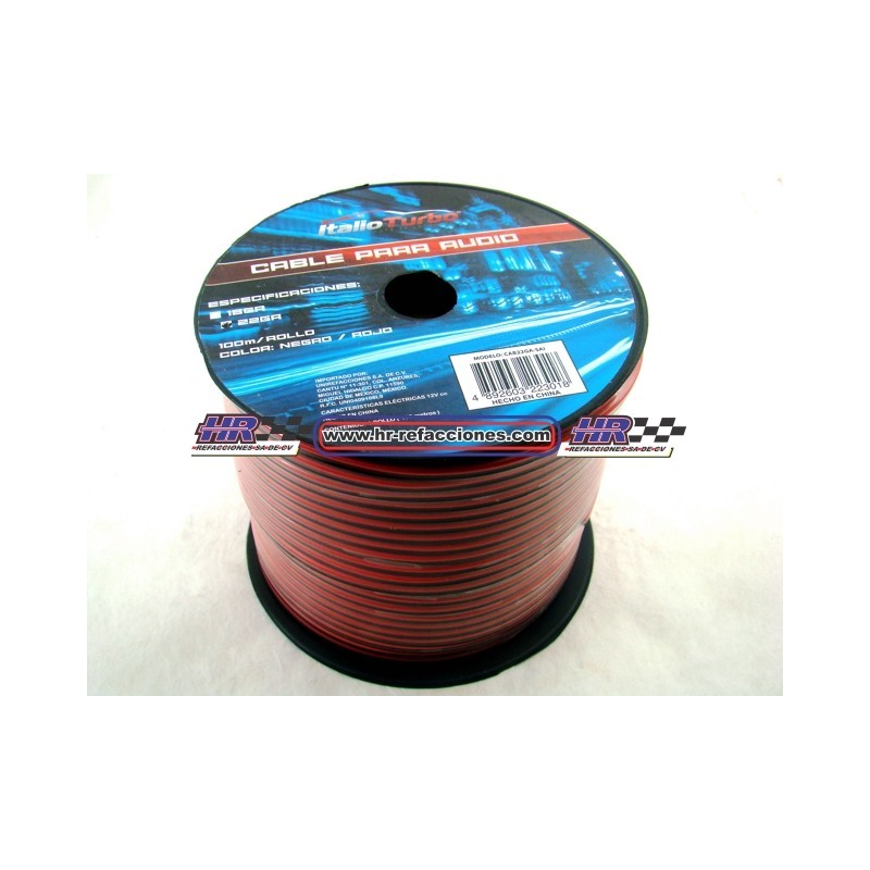 CABLE PLASTICO  BOCINAS METRO CALIBRE 22 BICOLOR PRECIO POR METRO CAL 22 07-10022B