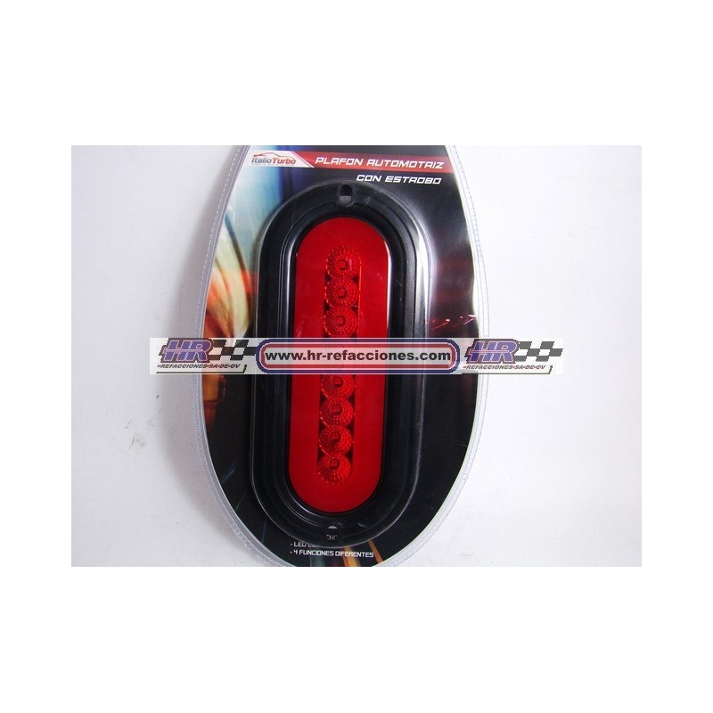 ACC LUZ  PLAFON OVALADO LED ATORNILLABLE  ROJO LED GEL CON INTERMITENTES NEGRO