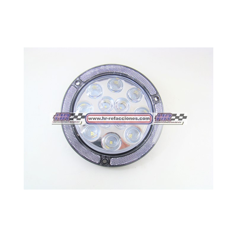 ACC LUZ  PLAFON REDONDO LED ATORNILLABLE BLANCO 12 LED CONTORNO REFLEJANTE 12/24V ALTA BAJA Y ESTRO